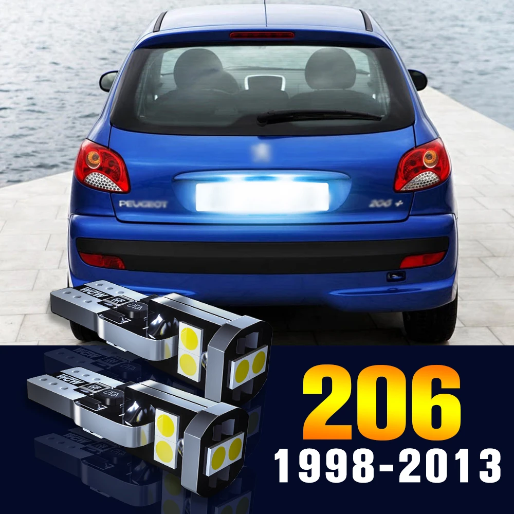 2 елемента LED табела Крушки Номер Лампи За Peugeot 206 1998-2013 2005 2006 2007 2008 2009 2010 2011 2012 Аксесоари Изображение 0