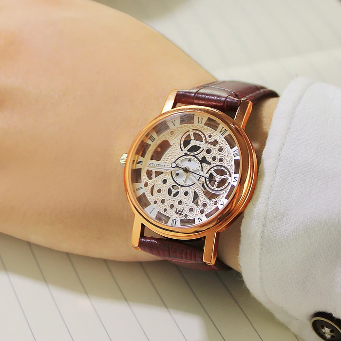 Ретро мъжки часовник модерен блясък издълбани кварцов часовник водоустойчив творчески Часовници relogio masculino мъжки ръчен часовник Изображение 5