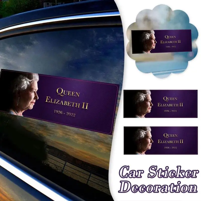 Мемориал на Стикер На Прозореца на кралица Елизабет II Platinum Годишнина Водоустойчив Кола Етикети на Кралицата на Англия Сменяеми стъкла Елизабет Изображение 4