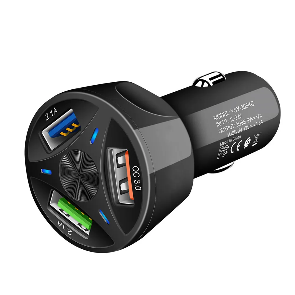12-32 В Автомобил Запалката Зарядно Устройство, USB Авто QC 3,0 Бързо Зареждане 3 USB Сплитер Адаптер за Телефон DVR GPS MP3 Зареждане Изображение 2