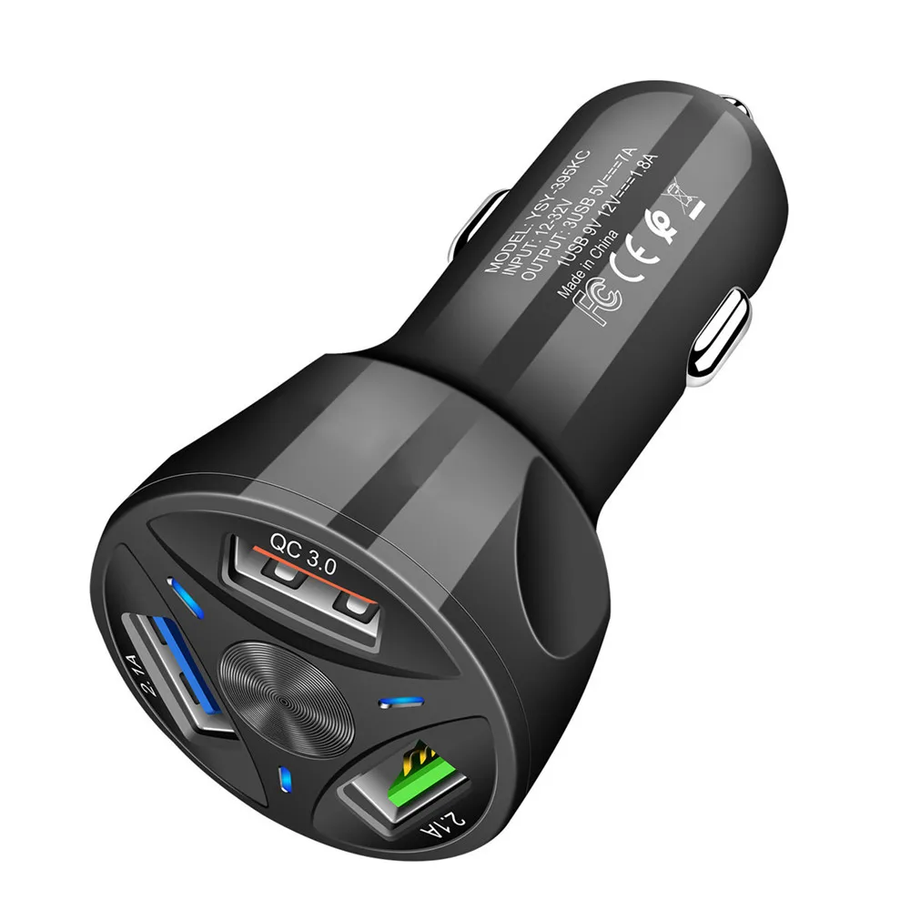 12-32 В Автомобил Запалката Зарядно Устройство, USB Авто QC 3,0 Бързо Зареждане 3 USB Сплитер Адаптер за Телефон DVR GPS MP3 Зареждане Изображение 3