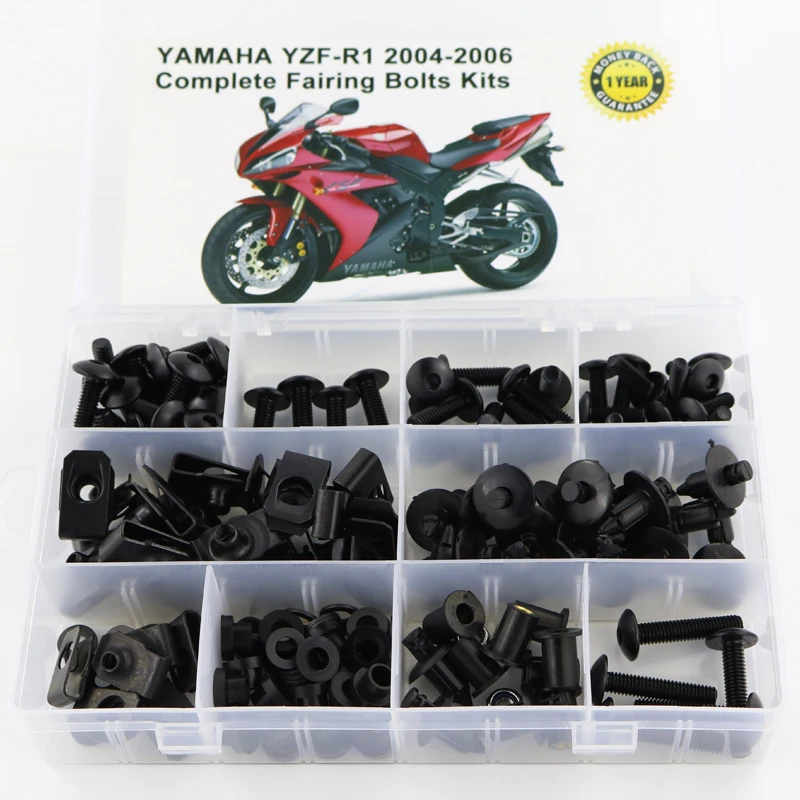 Подходящ За Yamaha YZF-R1 R1 2004 2005 2006 Аксесоари за мотоциклети В комплект Болтове за Обтекател Комплекти Скоби, Винтове Задържане Стомана Изображение 0