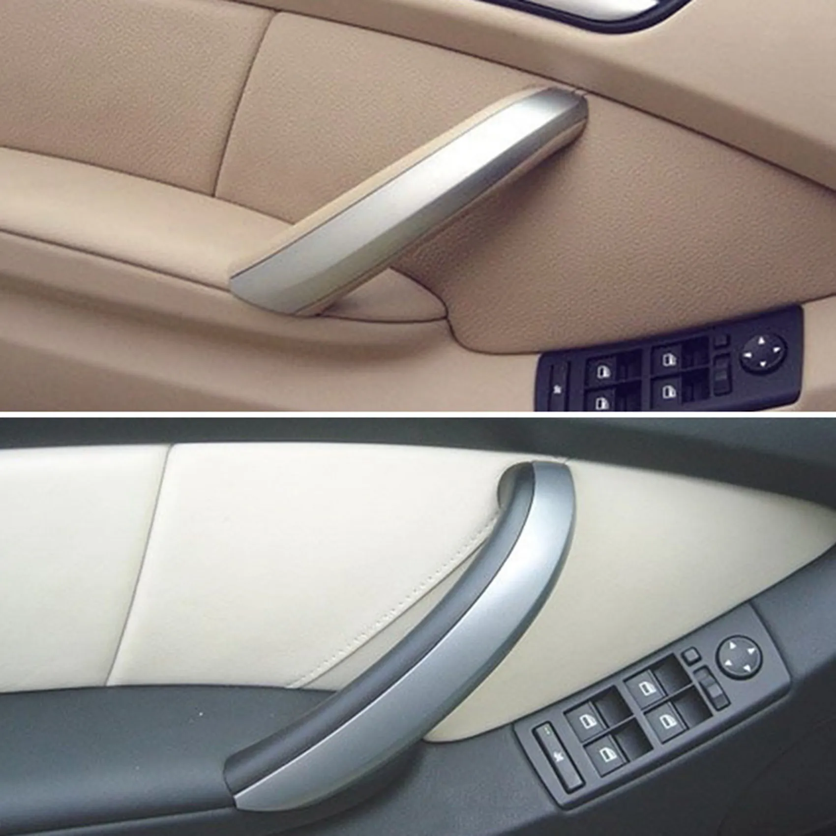 Предна Дясна Вътрешна Автомобилна Покритие на Детайли на Вътрешната Дръжка на Вратата табелка Панел Тампон за-BMW X5 E53 1999-2006 Черен Изображение 3