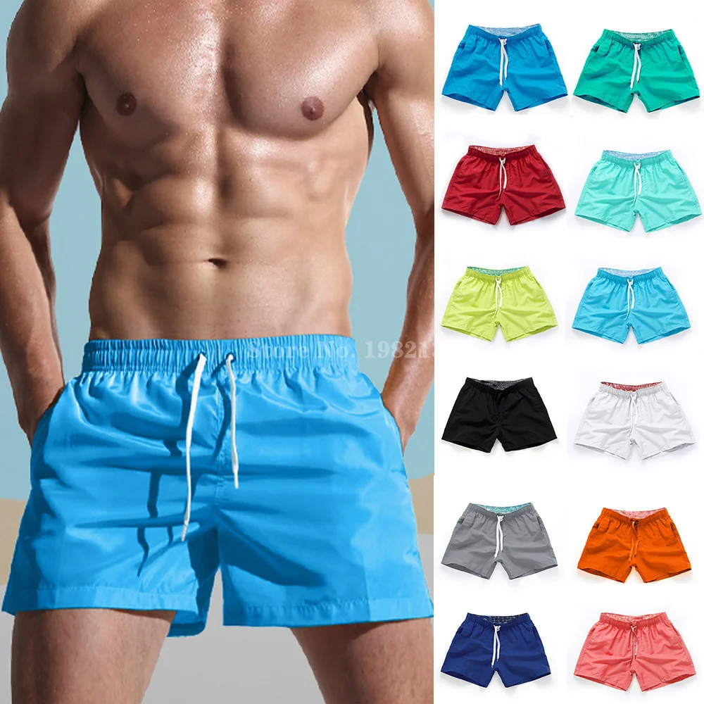 Модни Летни Стилни Мъжки къси Панталони, Тънки Обикновена Шорти За Фитнес, Плажни Шорти, Мъжки Дишащи бански за плуване Изображение 0