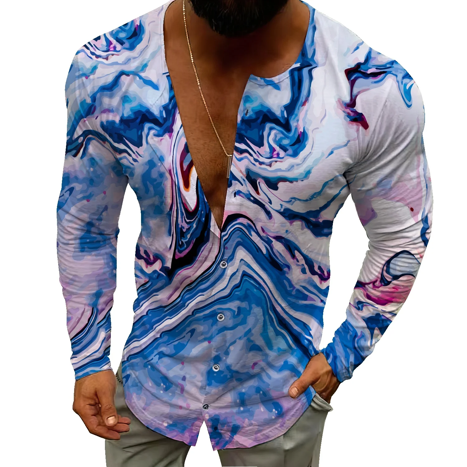 Мъжко есенно-зимни нова бизнес ежедневни плажна риза 2022, жилетка, тънък однобортный пуловер, жилетка, риза Изображение 0