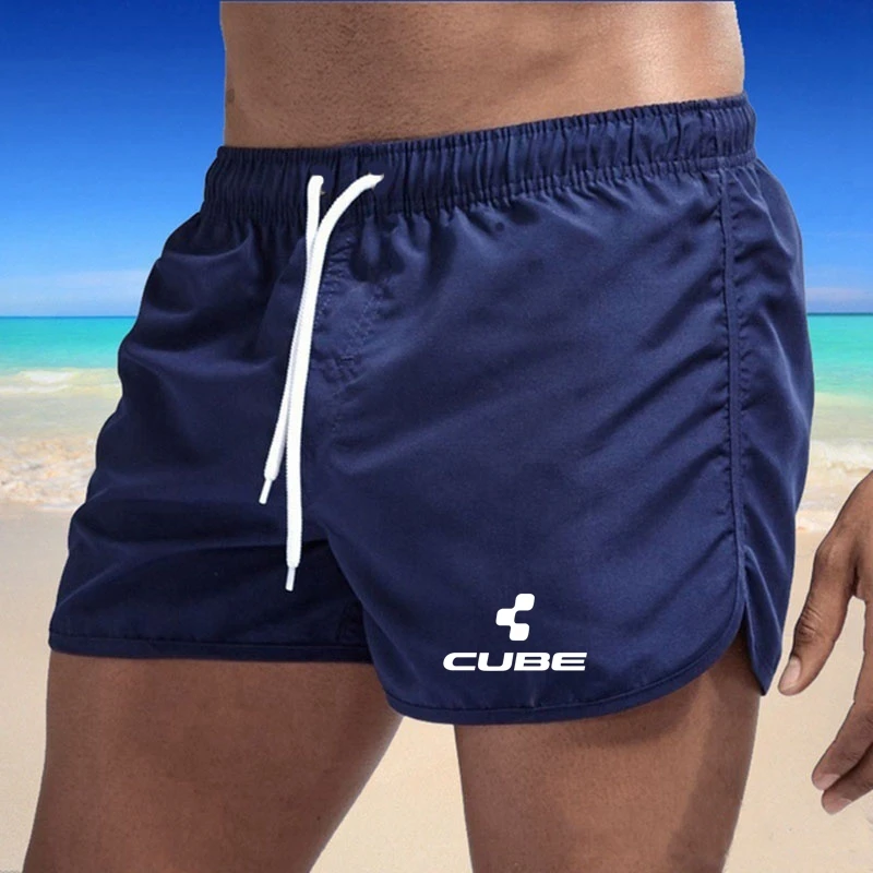2022 Нови Мъжки Къси Панталони С Кубическим Принтом Плажни Шорти За Сърф Летни Бански Костюми, Мъжки Спортни Панталони За Джогинг За Гмуркане Изображение 3