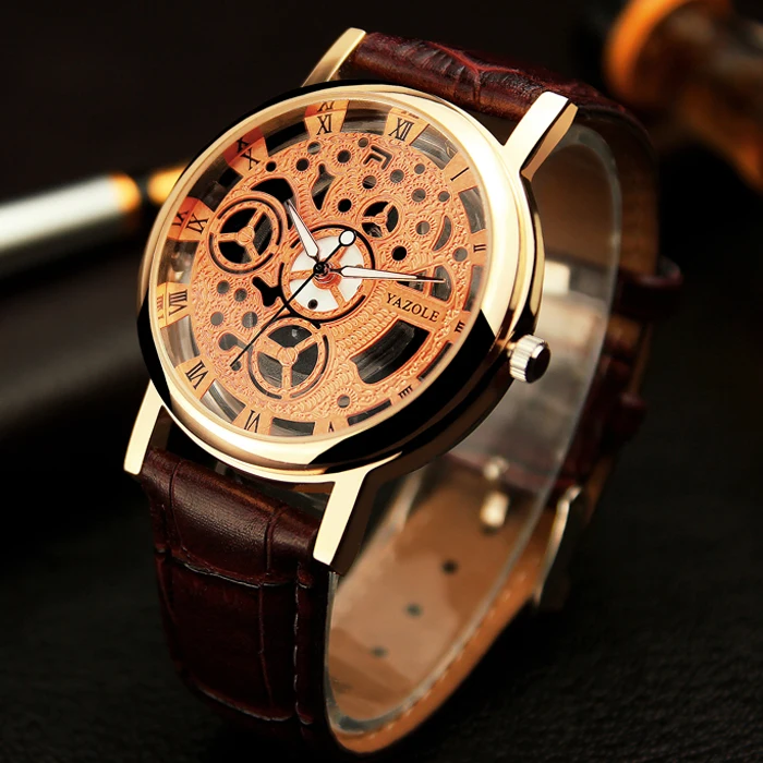 Ретро мъжки часовник модерен блясък издълбани кварцов часовник водоустойчив творчески Часовници relogio masculino мъжки ръчен часовник Изображение 2