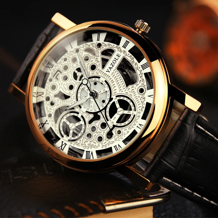 Ретро мъжки часовник модерен блясък издълбани кварцов часовник водоустойчив творчески Часовници relogio masculino мъжки ръчен часовник Изображение 3