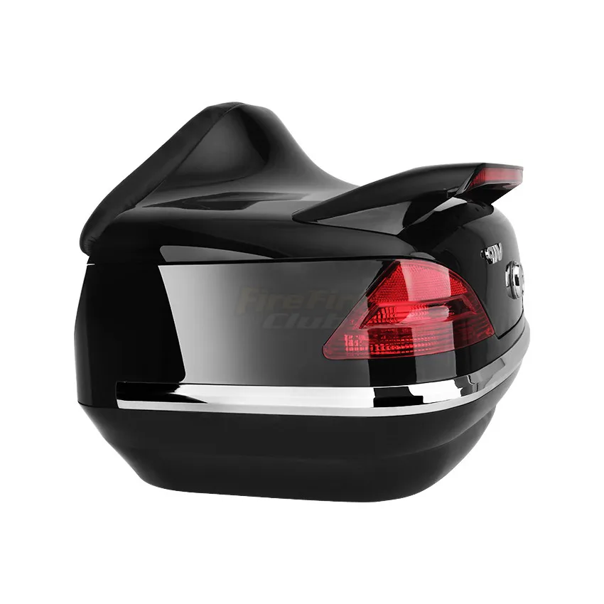 Черно Багажника на Мотоциклет С Ключалка, Горна кутия За Скутер, Здрав Заден За Съхранение на Багаж, Горна кутия, Калъф За Honda, Yamaha, Suzuki, Kawasaki Изображение 1