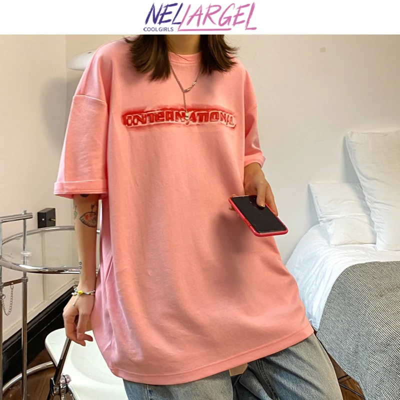 NELLARGEL Дамски Дизайнерски Корейската Мода Реколта тениска 2022 Лятна Дамска тениска Harajuku Y2k в стил хип-хоп За момичета, Кавайная Ежедневни Тениска 2XL Изображение 0