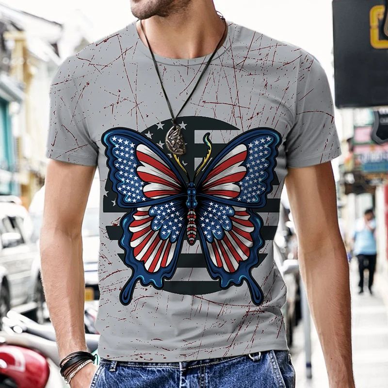 Мъжки ризи с американските военни Модел, Къс Ръкав, Мъжки Тениски, с Кръгло деколте, Потник, Свободни, Извънгабаритни, в Стил хип-хоп, Дишащи Изображение 3