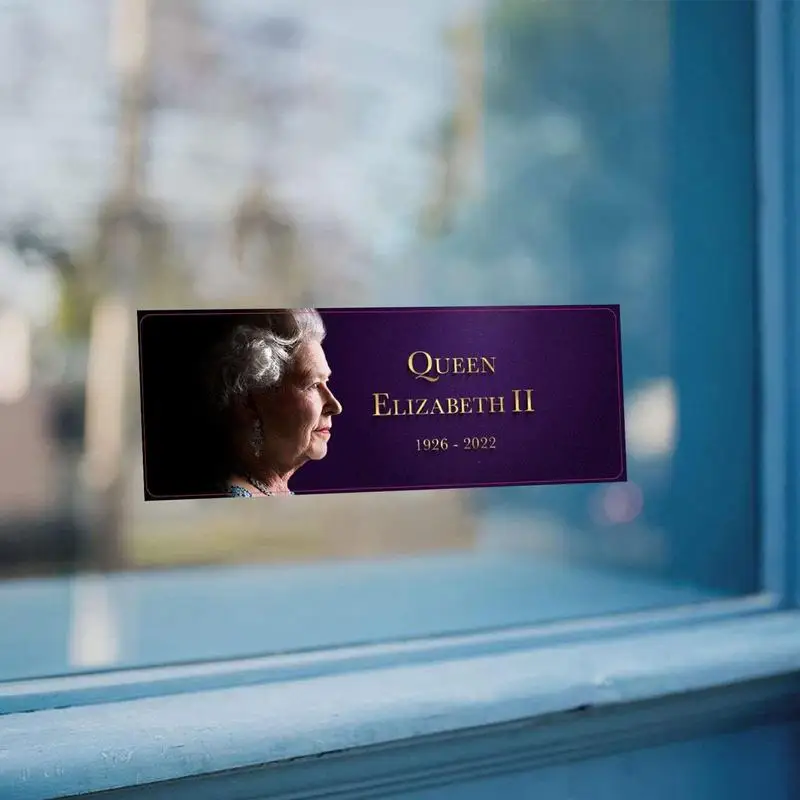 Мемориал на Стикер На Прозореца на кралица Елизабет II Platinum Годишнина Водоустойчив Кола Етикети на Кралицата на Англия Сменяеми стъкла Елизабет Изображение 1