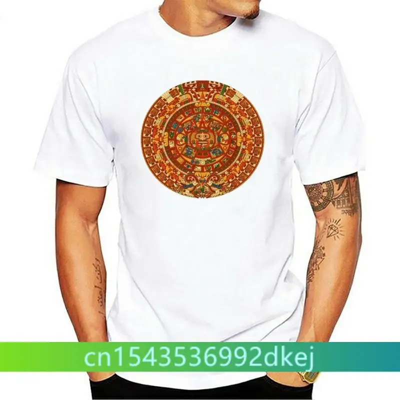 2012 Календара на маите Пророчеството - Ацтекский Шамански Нов Век Духовната Мистична Лятна Тениска Мъжка Тениска Блузи, Тениски Нови Изображение 0