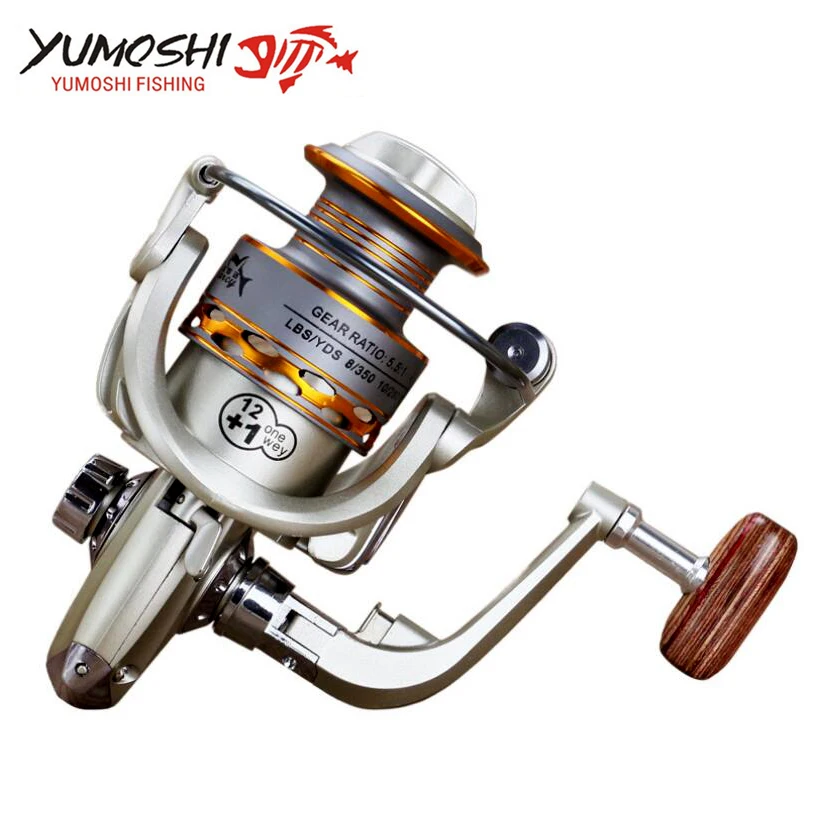 Yumoshi 2021 Новата Риболовна макара на Дървена ръкостискане 13BB Спиннинговая Риболовна Макара Професионална Метална Лява/Дясна Риболовна Макара Колелото Изображение 0