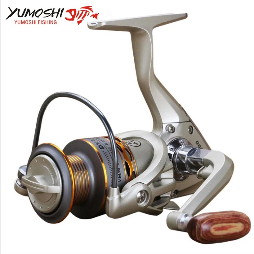 Yumoshi 2021 Новата Риболовна макара на Дървена ръкостискане 13BB Спиннинговая Риболовна Макара Професионална Метална Лява/Дясна Риболовна Макара Колелото Изображение 1