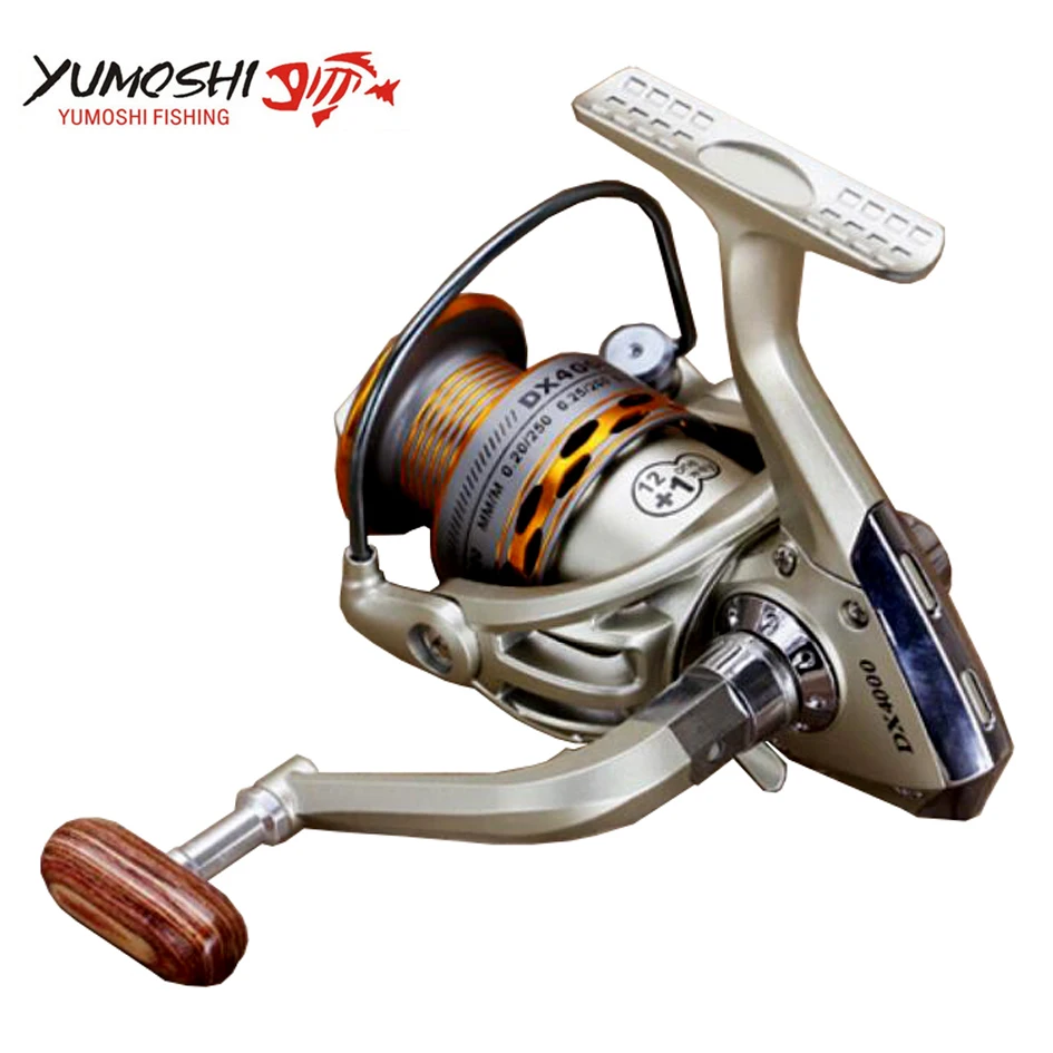Yumoshi 2021 Новата Риболовна макара на Дървена ръкостискане 13BB Спиннинговая Риболовна Макара Професионална Метална Лява/Дясна Риболовна Макара Колелото Изображение 4